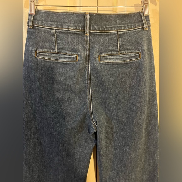 Ann Taylor The Trouser Jeans Wide Leg Relaxed Fit Dark Rinse Size 4 Petite - Picture 5 of 9
